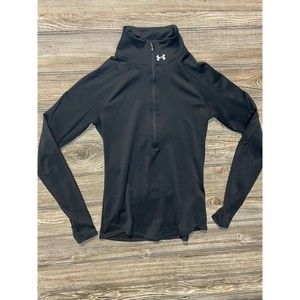 Womens Black 1/2 Zip Under Armour Turtleneck Pullover Jacket Size Small